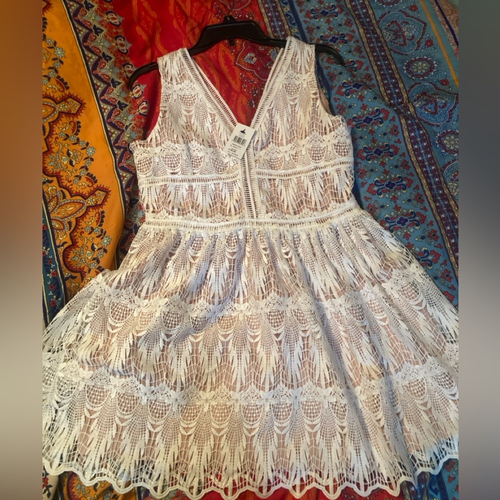 NWT Lucca White Lace Dress